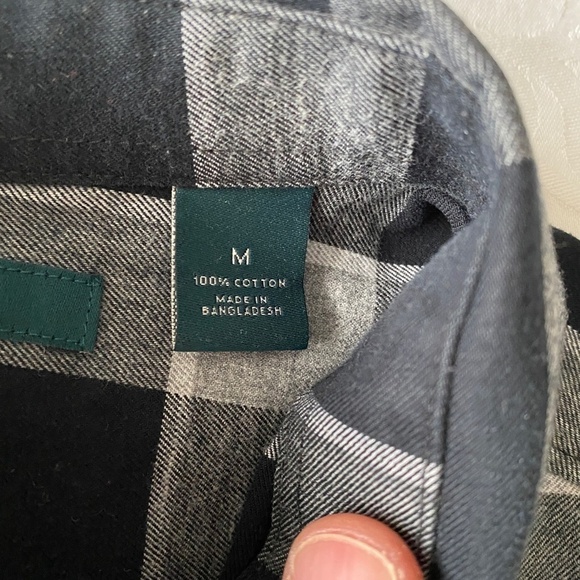 Perry Ellis Portfolio Men's Gray Plaid Long Sleeve‎ Button Up Shirt Size Medium - Picture 7 of 11